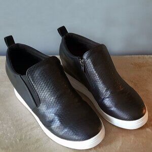 Black Slip on Low Wedge Sneakers Size 10
